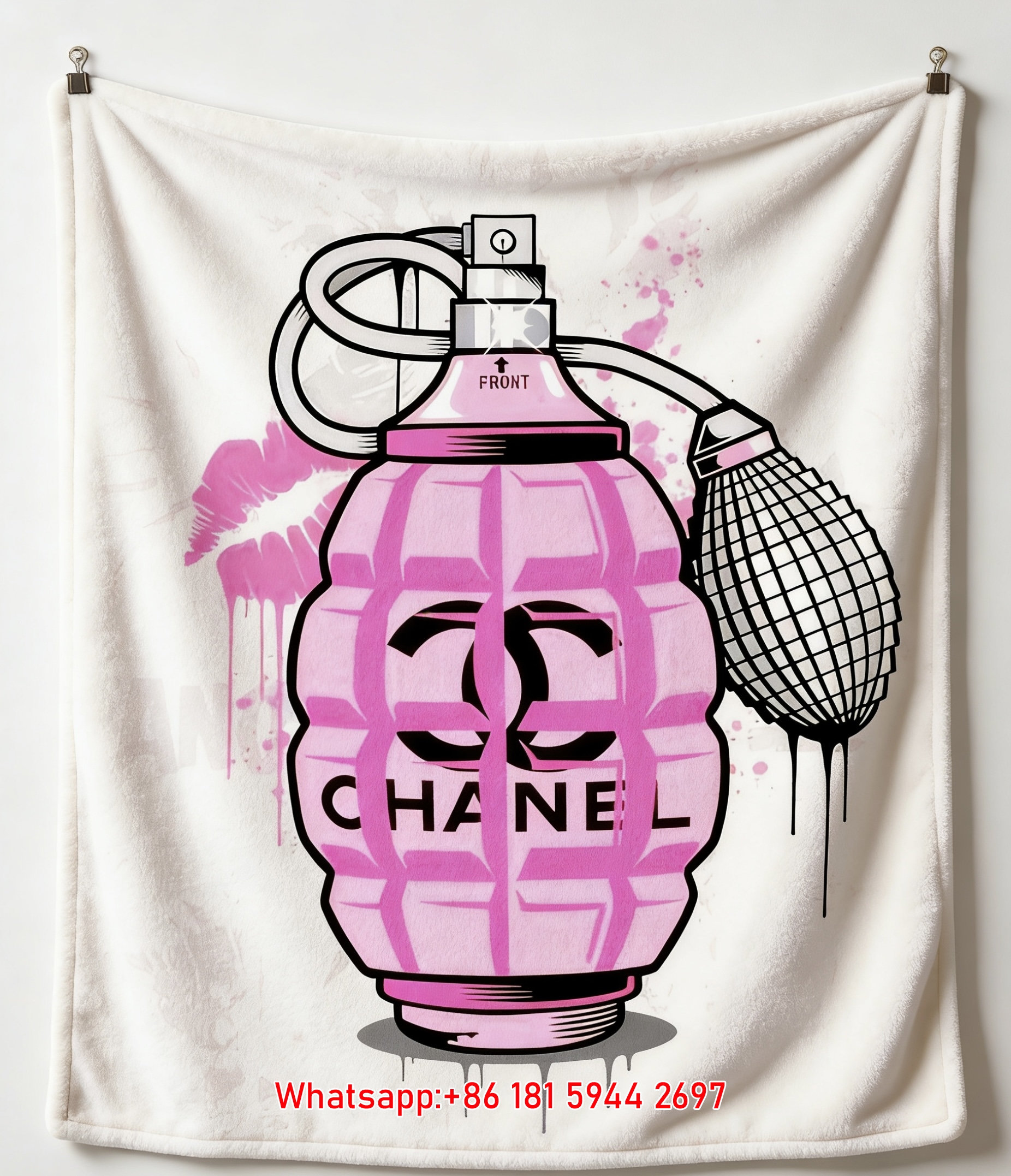 Chanel Style Luxury Perfume Flannel Throw Blanket IMG_7370